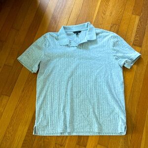 Gray ribbed men’s polo